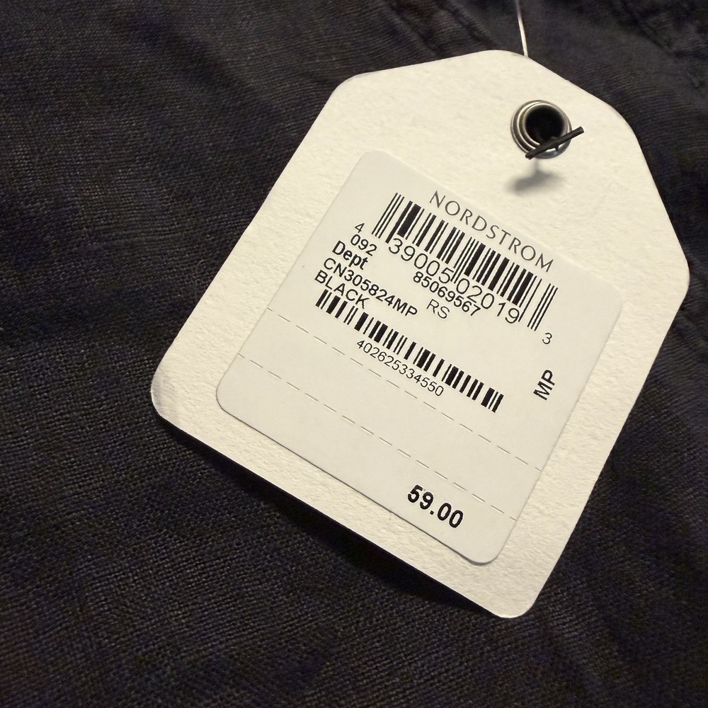Caslon Womens Medium Petite MP Black Linen Pants Pull-On Drawstring Wide Leg NWT - Picture 5 of 5